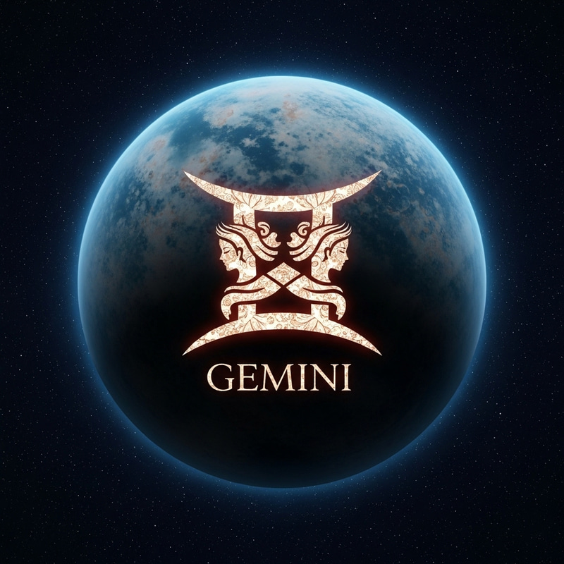 Gemini Zodiac Sign on Planetary Background Gemini Zodiac Sign on Planetary Background
