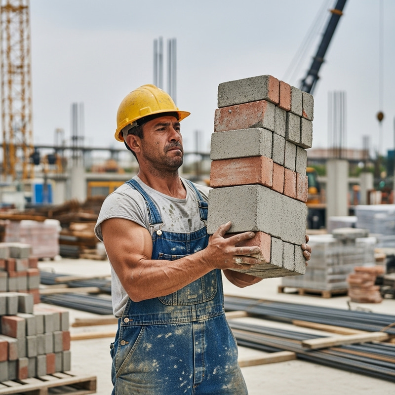 Brutal Construction Worker in Helmet