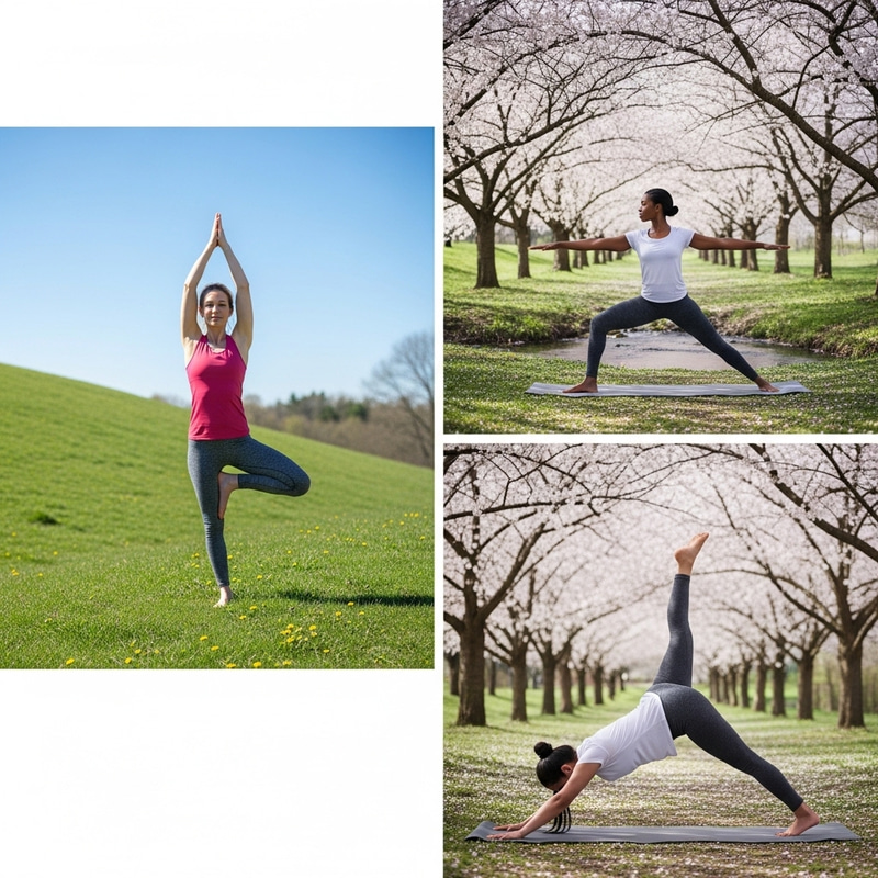 Yoga Women Enjoying Nature | Serene Outdoor Setting Yoga Women Enjoying Nature | Serene Outdoor Setting