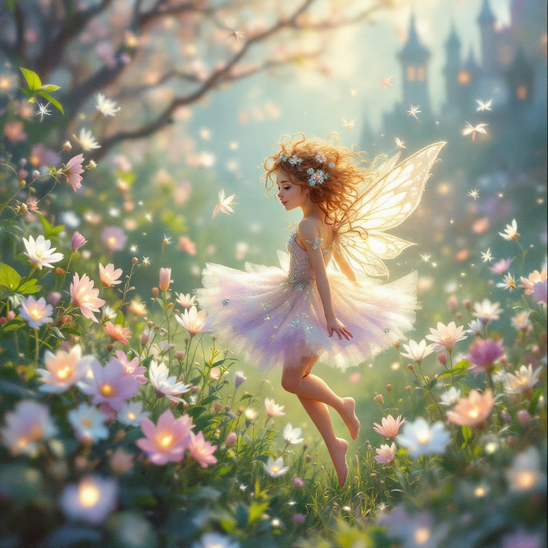 Enchanted Garden with Luminescent Flowers & Fairy Enchanted Garden with Luminescent Flowers & Fairy