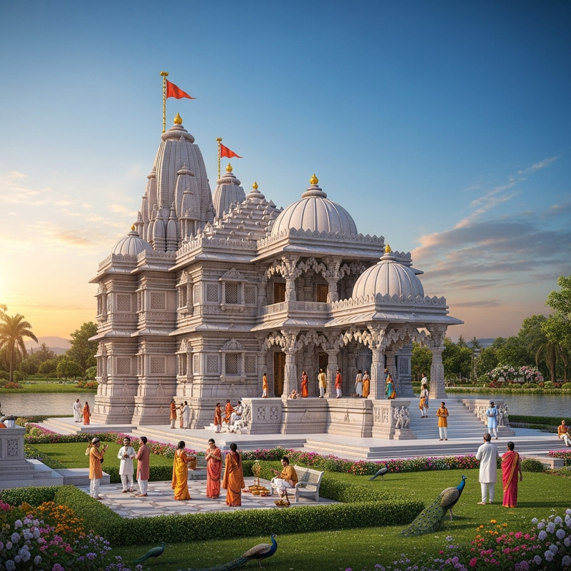 Ram Mandir: Sacred Hindu Temple by the River Ram Mandir: Sacred Hindu Temple by the River