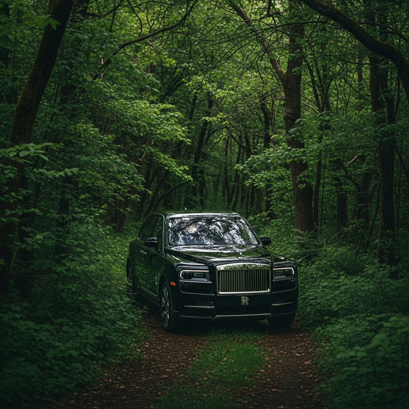 Black Rolls Royce Cullinan amid Green Forest | Ultimate Luxury Drive Black Rolls Royce Cullinan amid Green Forest | Ultimate Luxury Drive