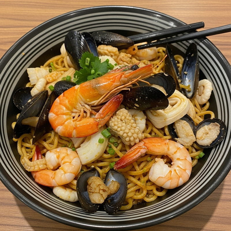 Seafood Noodle Soup with Fresh Ingredients Seafood Noodle Soup with Fresh Ingredients