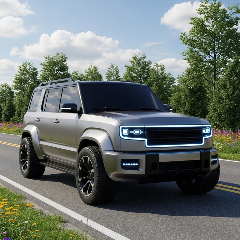 Sleek Car Parked on Asphalt Road Sleek Car Parked on Asphalt Road