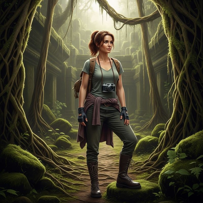 Cassie Drake at Ancient Jungle Ruin - Expedition Cassie Drake at Ancient Jungle Ruin - Expedition