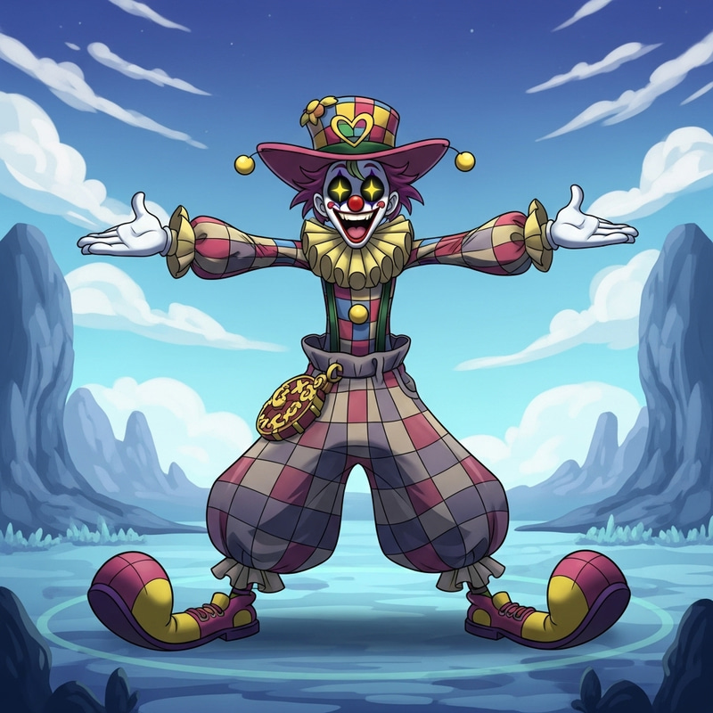 Jevil - Mischievous Clown in Chaotic Outfit
