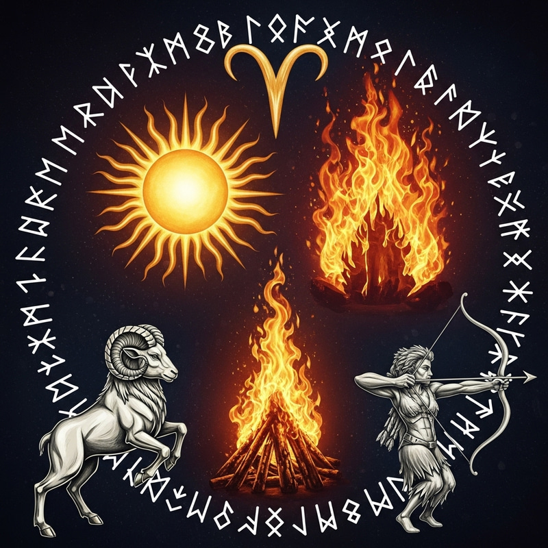 Sun & Fire Symbolism: Aries, Sagittarius, and Runes