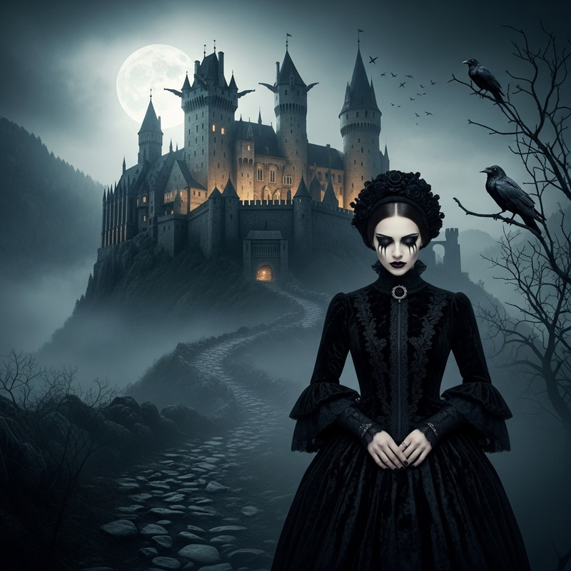 Submissive Gothic Castle with Mysterious Woman Submissive Gothic Castle with Mysterious Woman