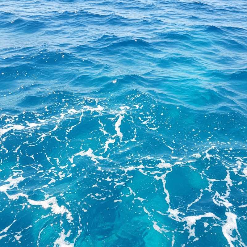 Serene Seawater: Captivating Blues & Sunlight Reflections Serene Seawater: Captivating Blues & Sunlight Reflections