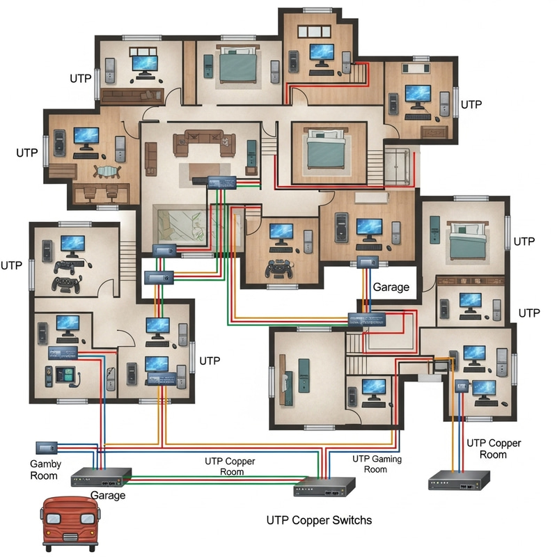 Luxurious Mansion with Computer Desktops and Laptops in Every Room Luxurious Mansion with Computer Desktops and Laptops in Every Room