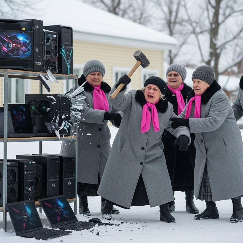 Russian Grandmothers in Snowy Town Sell Laptops | Tech Chaos Ensues