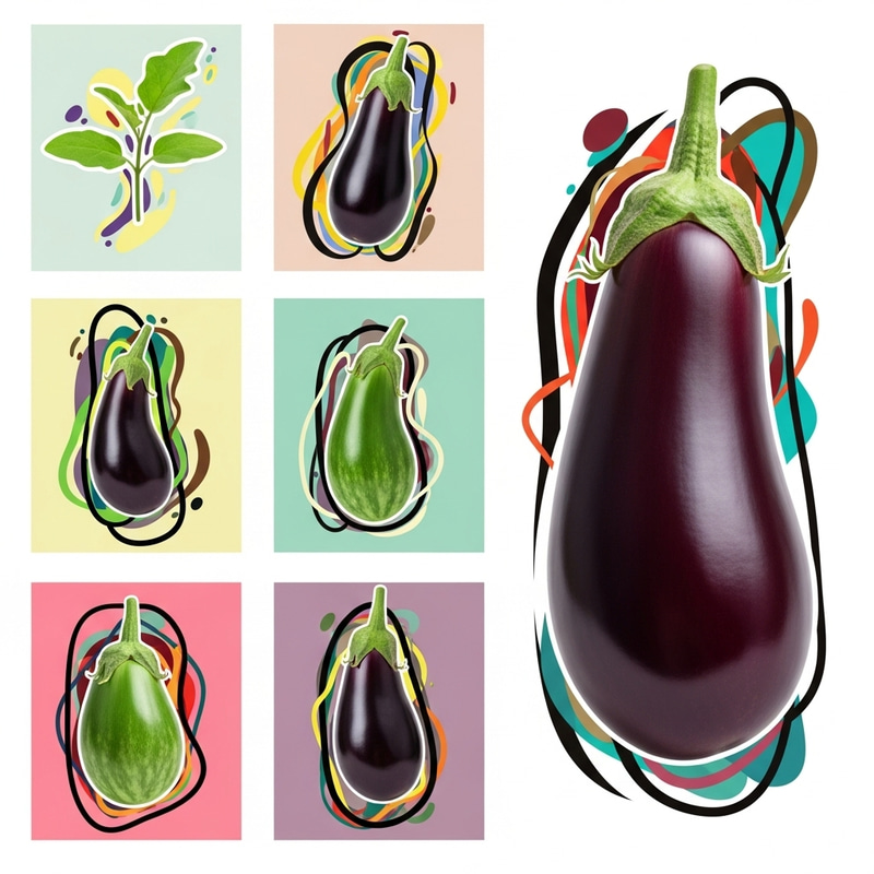 Eggplant Growth - Abstract Artistic Stages Eggplant Growth - Abstract Artistic Stages