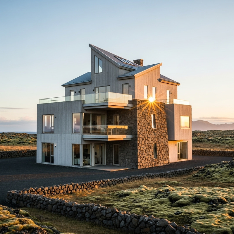 Unique Three-Floor Architectural Building in Icelandic Landscape Unique Three-Floor Architectural Building in Icelandic Landscape
