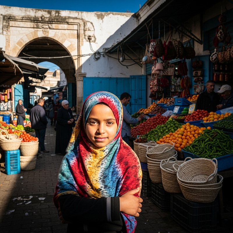Algiers Girl Flaunting Stylish Hijab - Local Market Fashion Algiers Girl Flaunting Stylish Hijab - Local Market Fashion