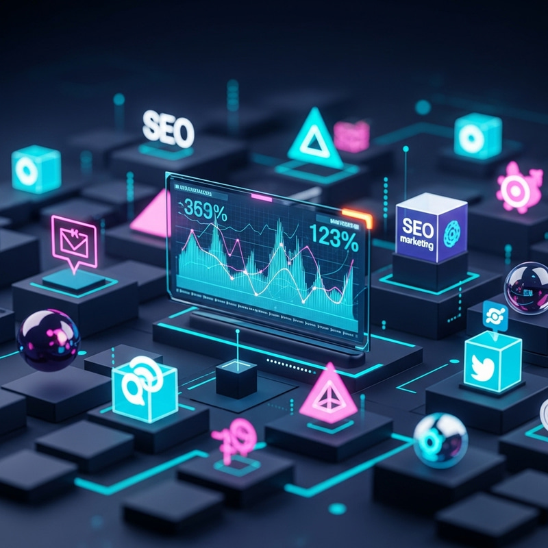 Digital Marketing with Geometric Shapes Digital Marketing with Geometric Shapes