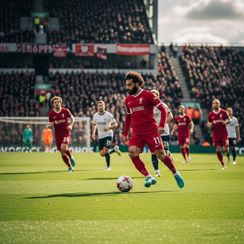 Mo Salah Liverpool Player in Action on Field