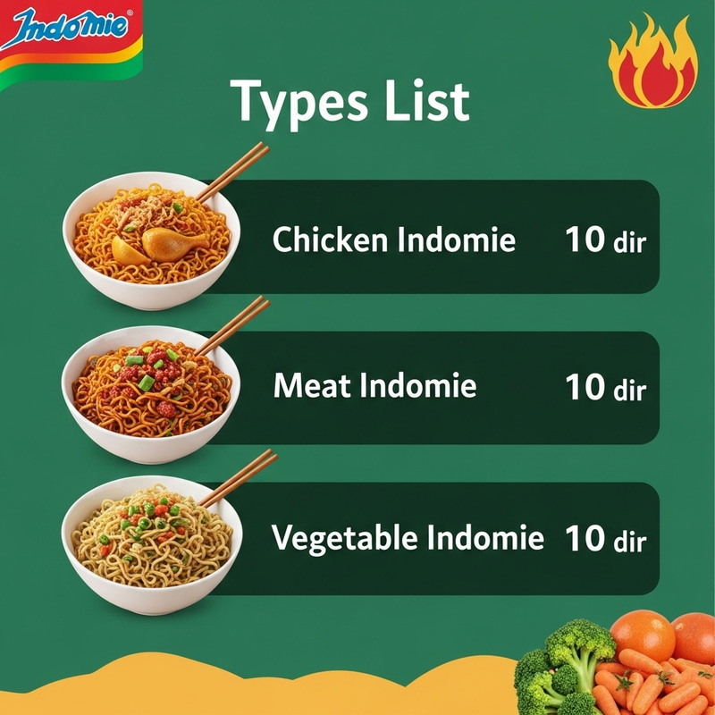 Indomie Varieties - Chicken, Meat, Vegetable | 10 Dirhams Each