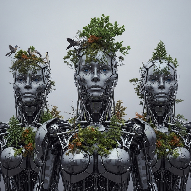 Cyborgs Mimicking Living Trees in 5000 AD Cyborgs Mimicking Living Trees in 5000 AD