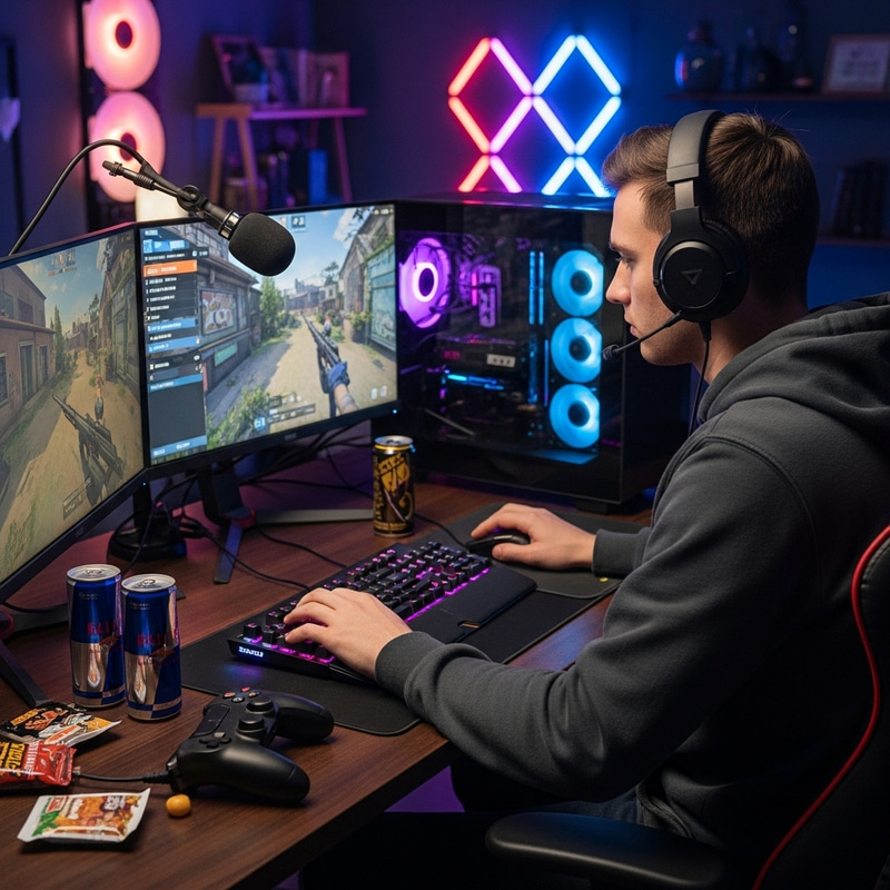 Professional Counter Strike 2 Player on Multi-Monitor Setup Professional Counter Strike 2 Player on Multi-Monitor Setup