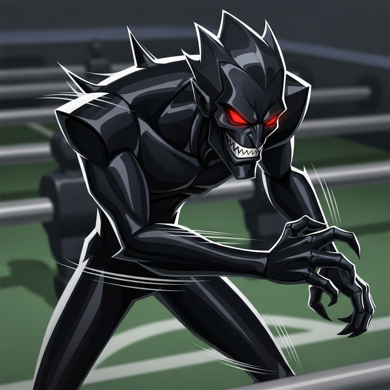 Sleek & Scary Black Foosball Player Design Sleek & Scary Black Foosball Player Design