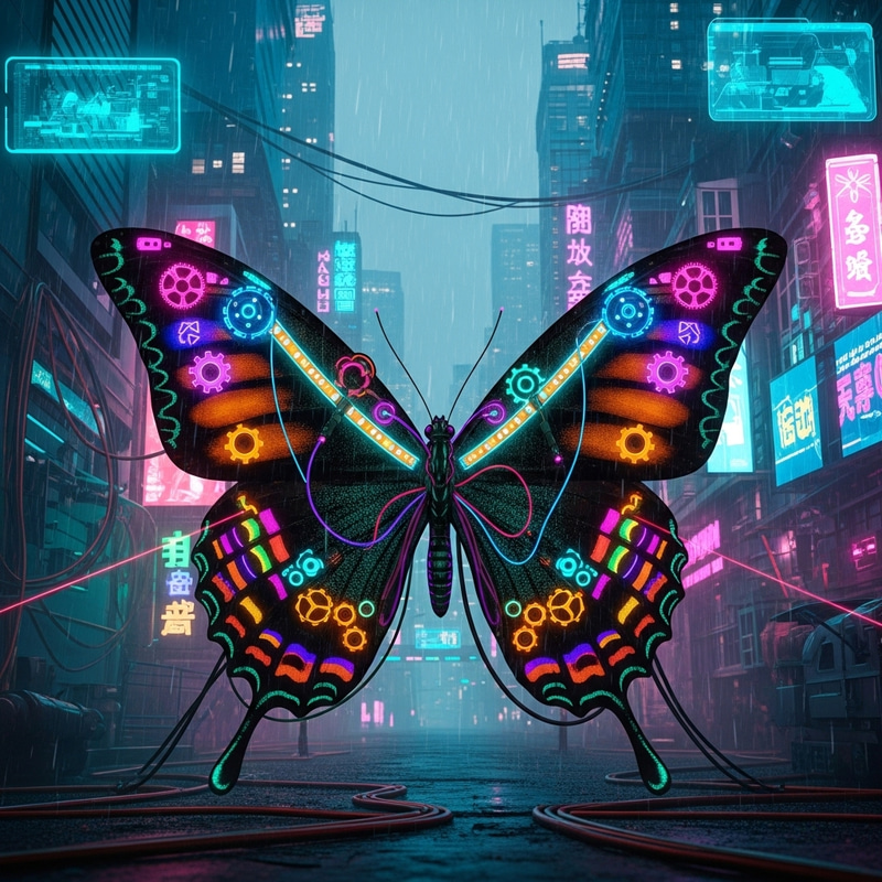 Cyberpunk Butterfly Image Cyberpunk Butterfly Image