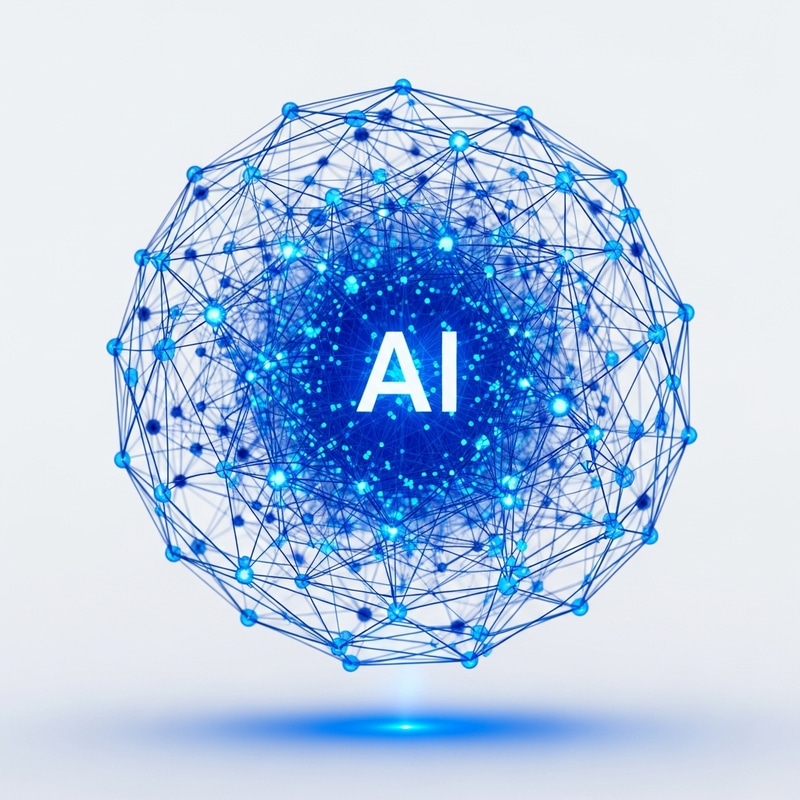 Futuristic 3D AI Network in Cobalt Blue Futuristic 3D AI Network in Cobalt Blue