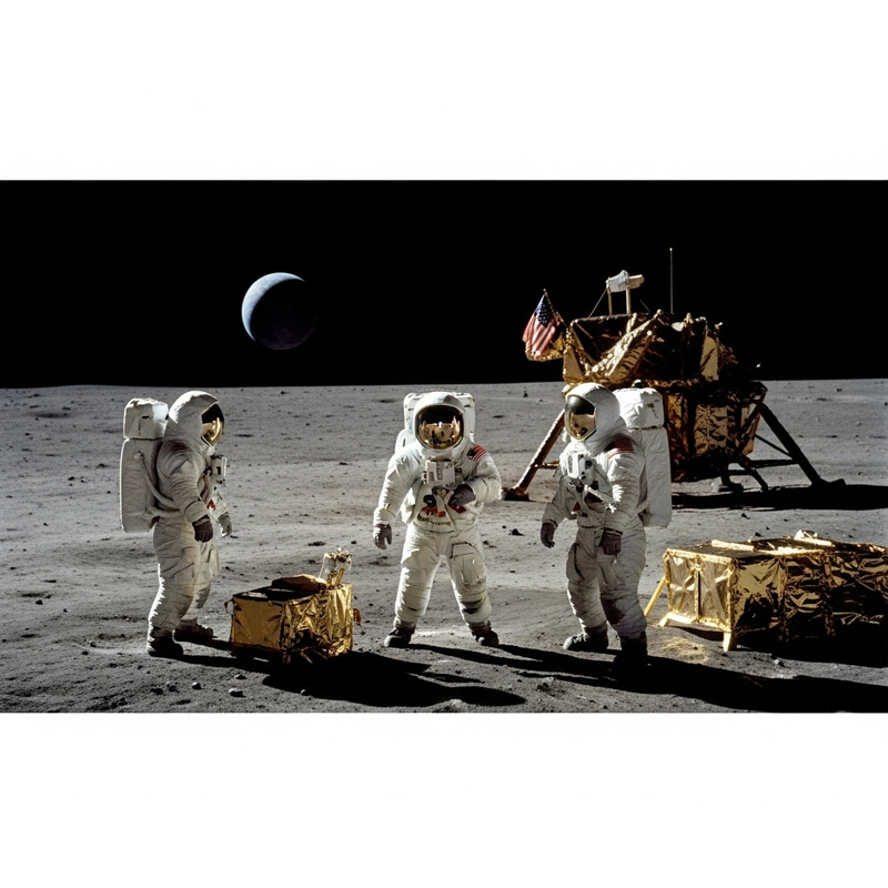 Moon Landing: Captured Awe of Humanity Reaching Celestial Body Moon Landing: Captured Awe of Humanity Reaching Celestial Body