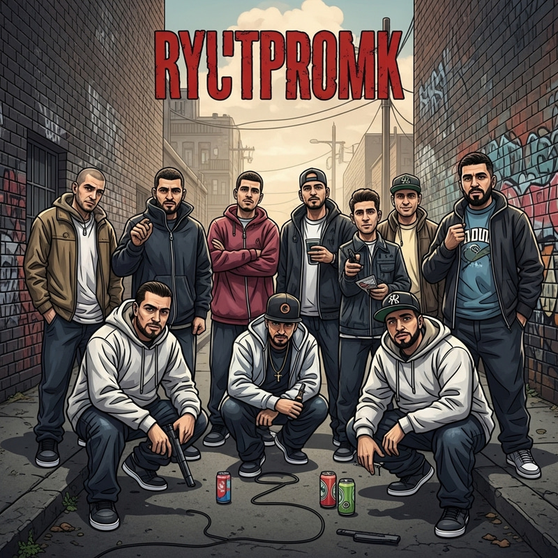 Gritty Gangster Rap Album Cover