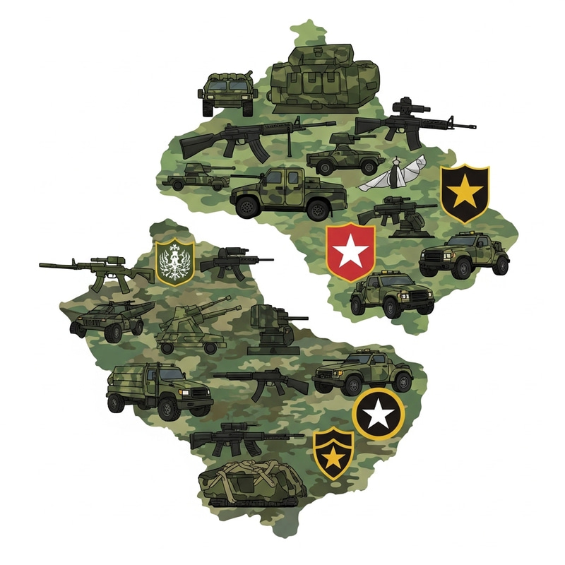 Russia Ukraine Military Modern Style Victory Illustration Russia Ukraine Military Modern Style Victory Illustration