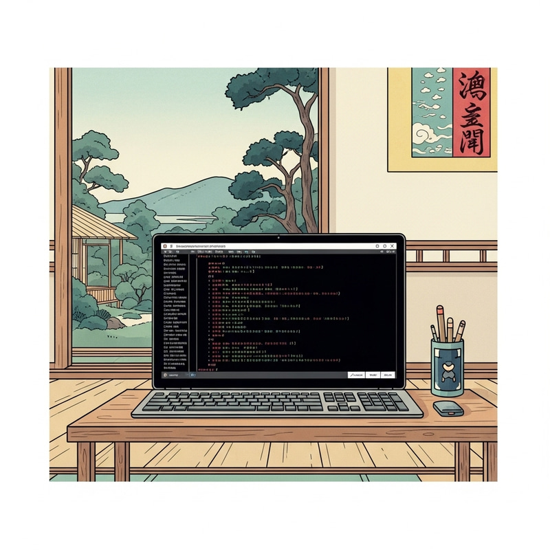 Japanese Ukiyo-e Style Linux Terminal Art Japanese Ukiyo-e Style Linux Terminal Art