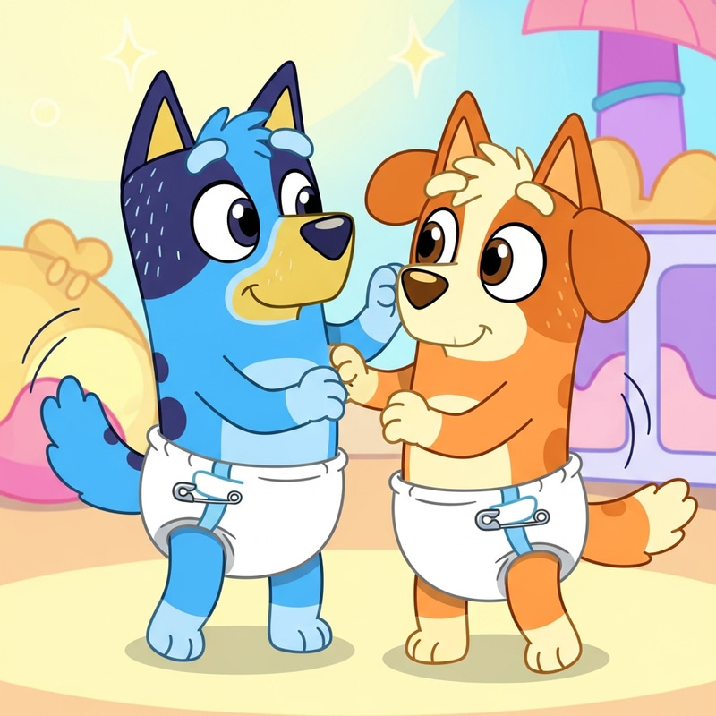 Bluey and Bingo: Fun Animated Diaper Duo Bluey and Bingo: Fun Animated Diaper Duo