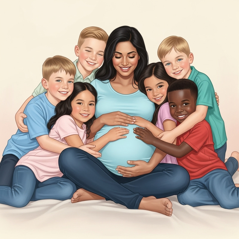 Tender Parenthood: Joyful Family Portrait of Pregnancy & Diversity