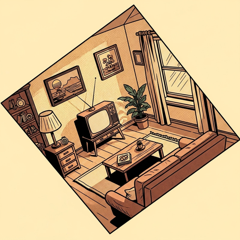 Retro 80s TV: Nostalgic Living Room Vibes in Pop Art Style