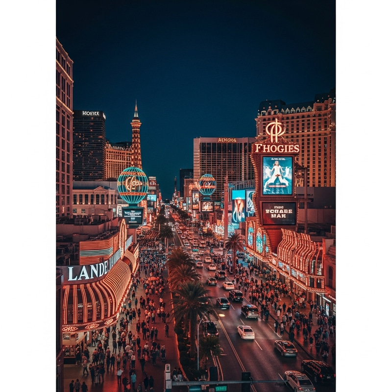 Vibrant Las Vegas Strip Night Scene | Realistic Colors Vibrant Las Vegas Strip Night Scene | Realistic Colors