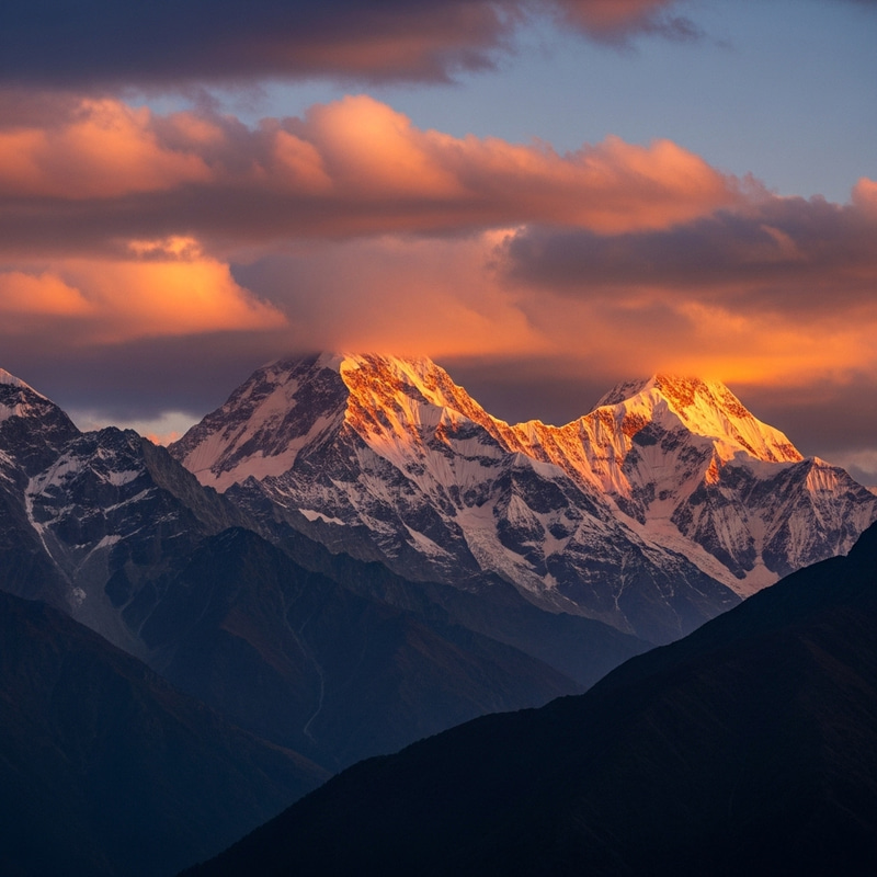 Cant on the Himalayas: Majestic Peaks and Vibrant Sky