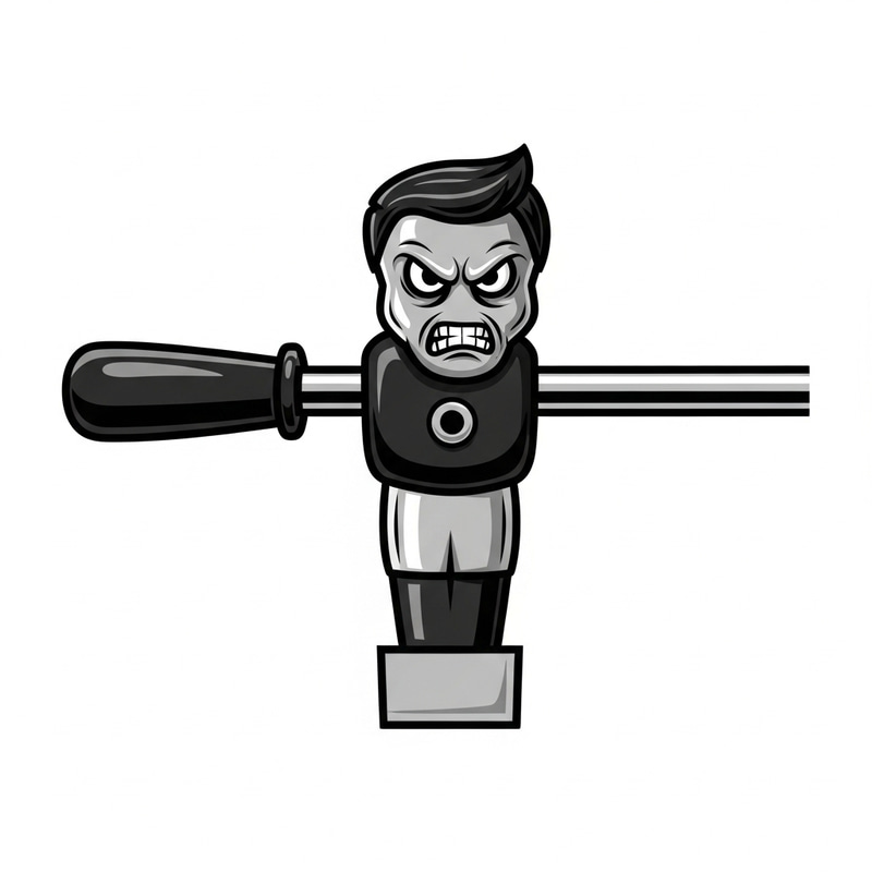 Striking Mean Foosball Part | Black & Grey Animated Illustration Striking Mean Foosball Part | Black & Grey Animated Illustration