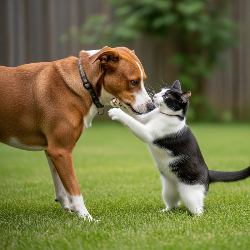 Fierce Cat and Dog Fight | Intense Outdoor Confrontation