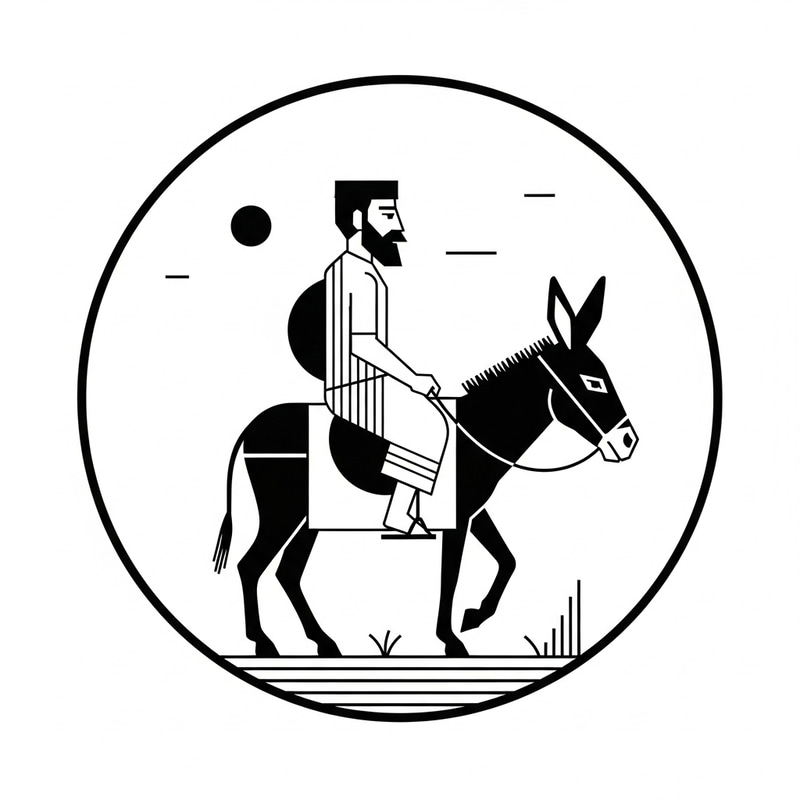 Minimalist Russian Constructivist Art: Geometric Man on Donkey Minimalist Russian Constructivist Art: Geometric Man on Donkey