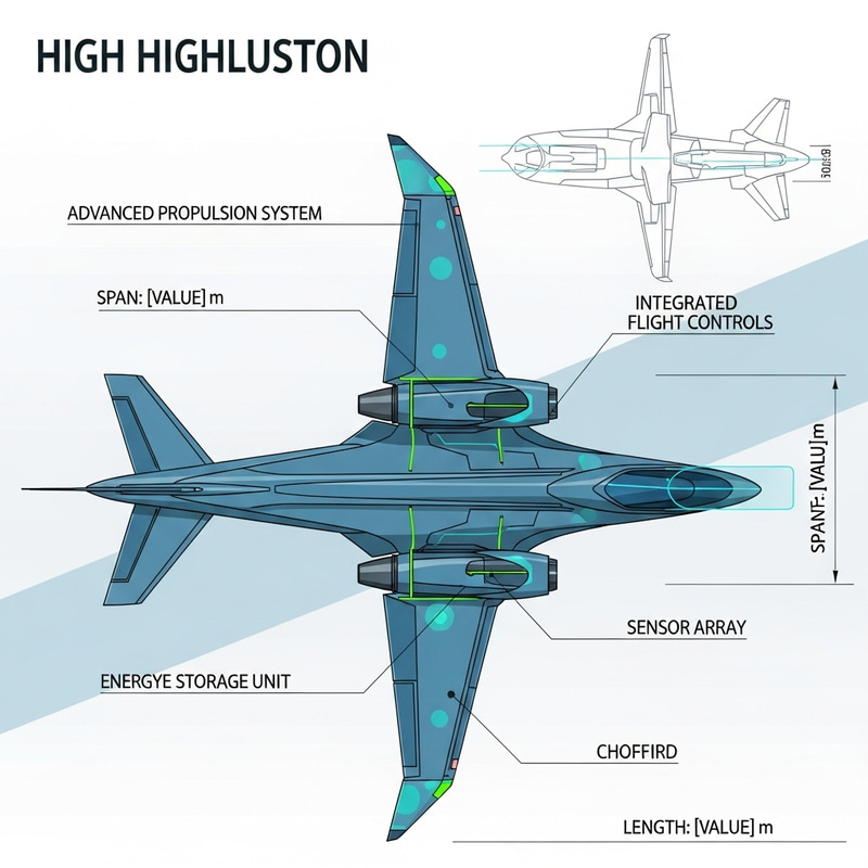 Futuristic Aircraft Blueprint Design