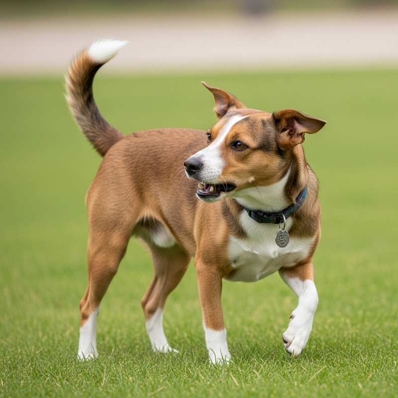 Dog Biting Tail - Playful Pet Behavior Dog Biting Tail - Playful Pet Behavior