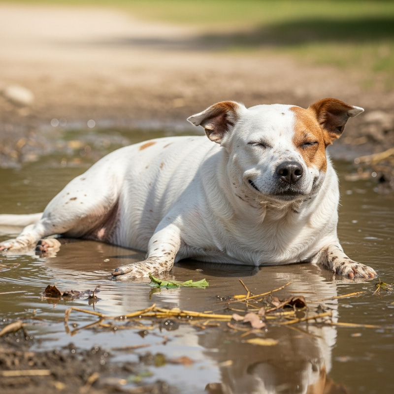 Adorable White and Brown Dog With Hog-Like Appearance