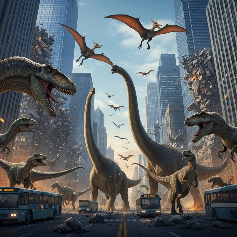 Dinosaur Chaos: City-Wide Destruction