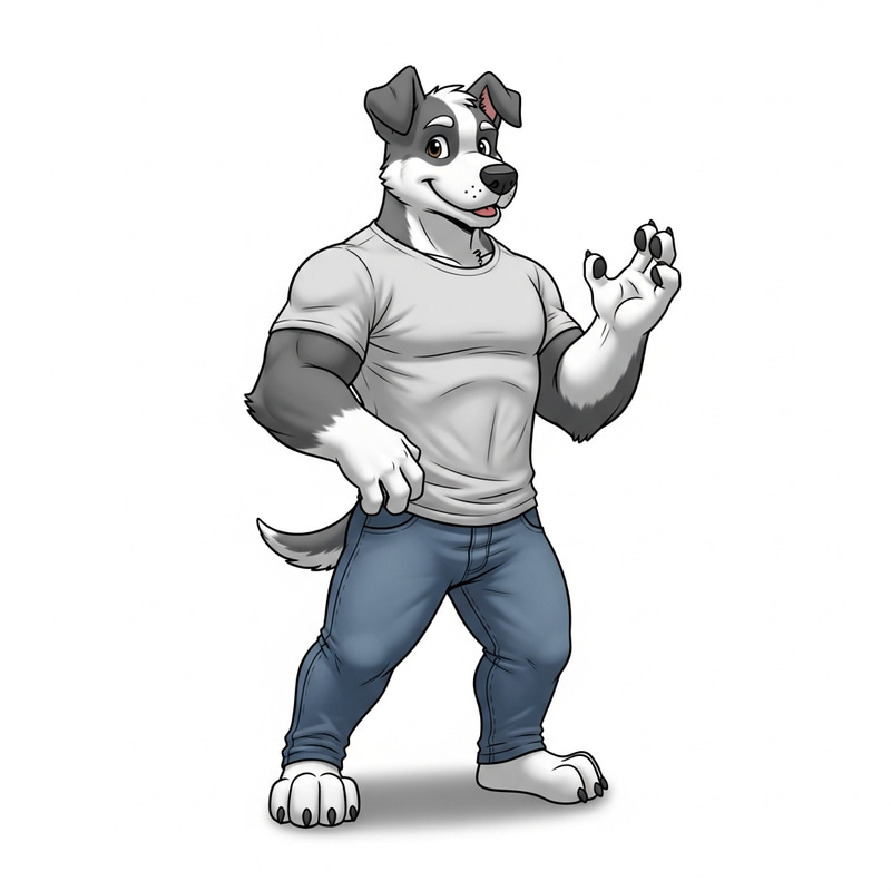 Whimsical Dogman Character Pose