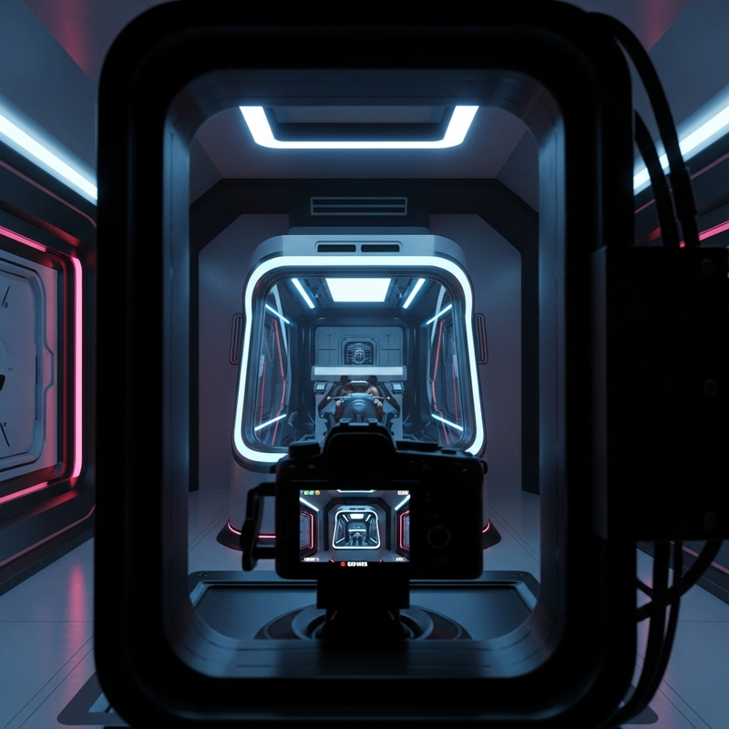 Neon Cyberpunk Hyperbaric Chamber Design: Sci-Fi Concept Art