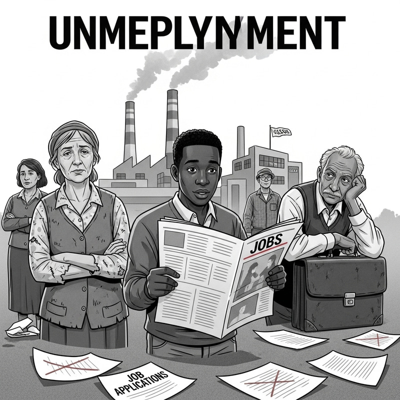 Striking Image of Unemployment in Black and White Striking Image of Unemployment in Black and White