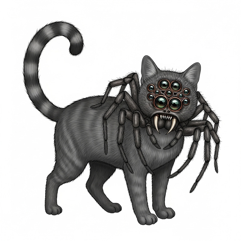 Spider-Head Cat: Mysterious Hybrid Creature Spider-Head Cat: Mysterious Hybrid Creature