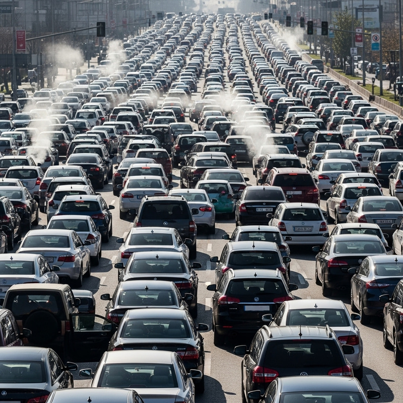 Endless Traffic Jam: Frustration and Monotony in Urban Congestion