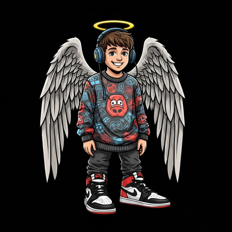 Angel Gaming Avatar Jordan 1 Sneakers & Oversized Pullover Angel Gaming Avatar Jordan 1 Sneakers & Oversized Pullover