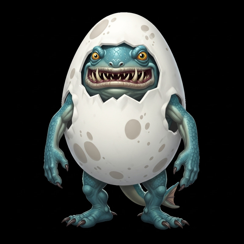 Murloc Dressed in Egg Costume for Playful Fun Murloc Dressed in Egg Costume for Playful Fun