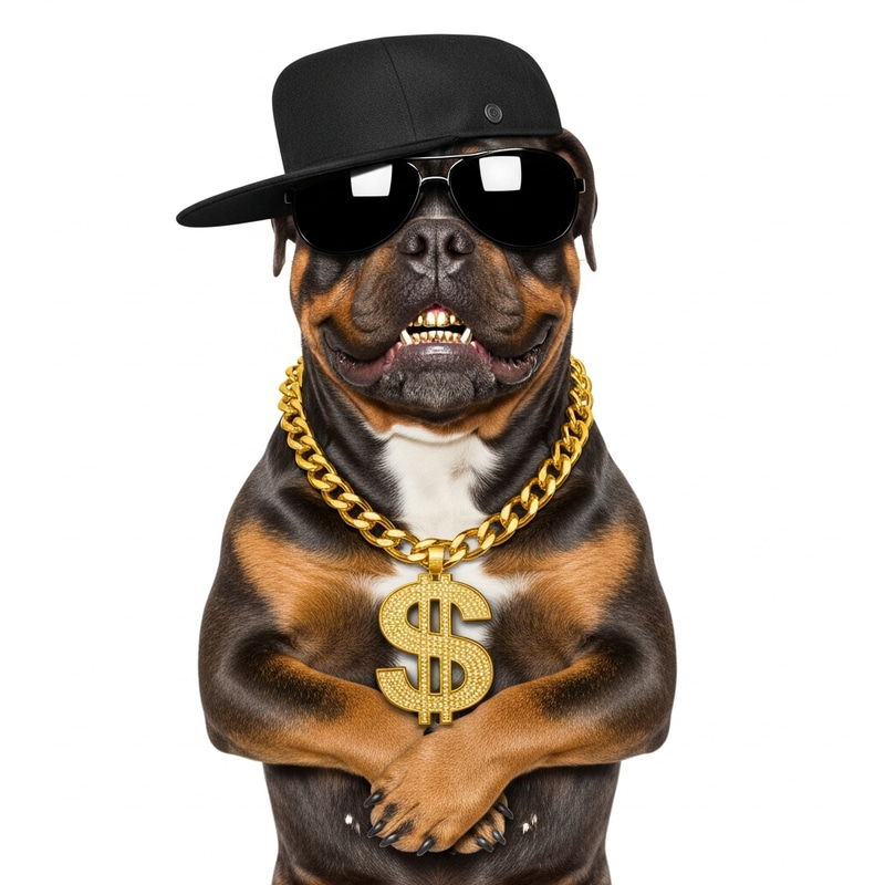 Cool Gangsta Dog with Street Swagger Cool Gangsta Dog with Street Swagger
